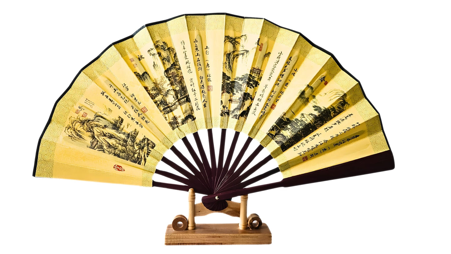 Éventail en bambou - Les 4 Montagnes