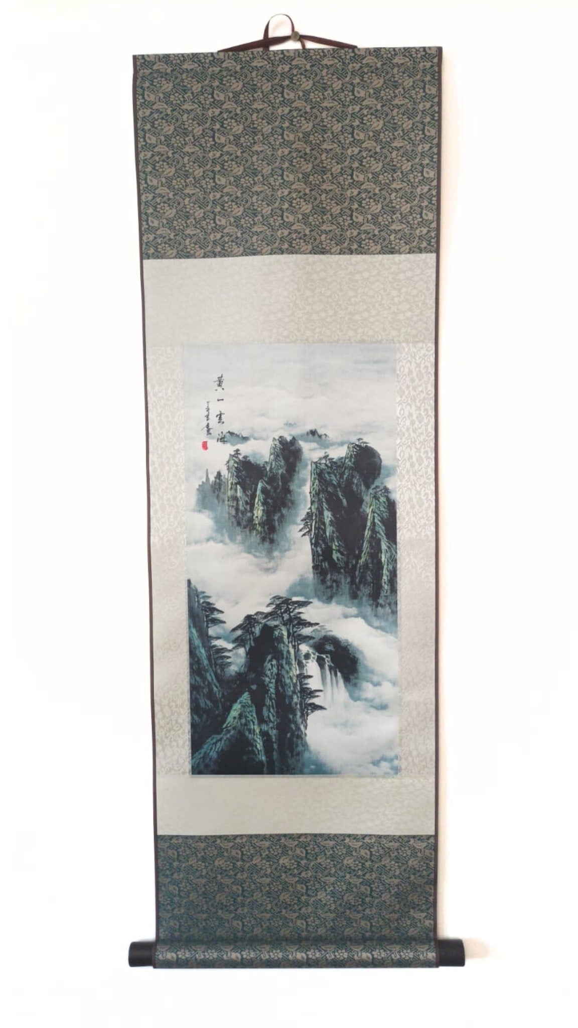 Rouleau mural chinois / Montagnes et Cascades encre de Chine