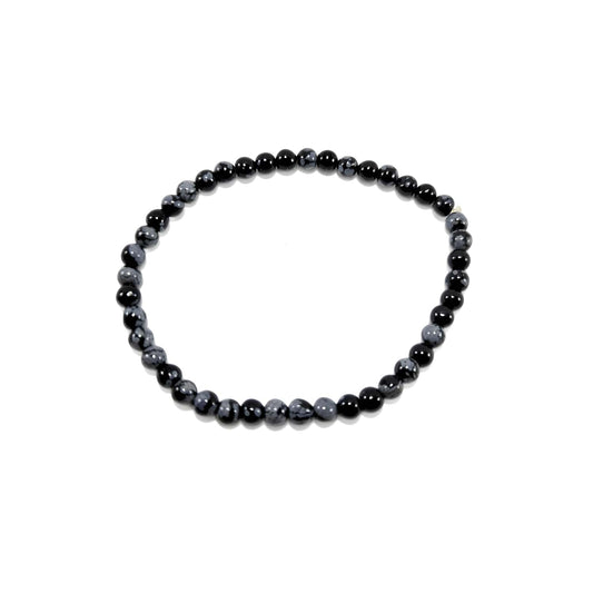 Bracelet Obsidienne Neige 4mm
