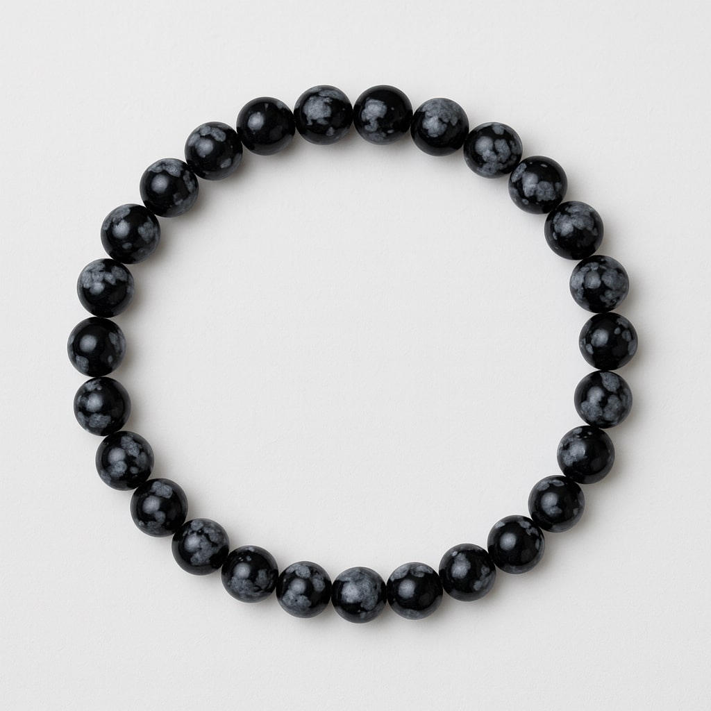 Bracelet Obsidienne Neige 6mm