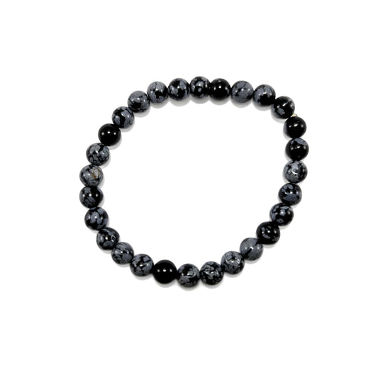 Bracelet Obsidienne Neige 8mm