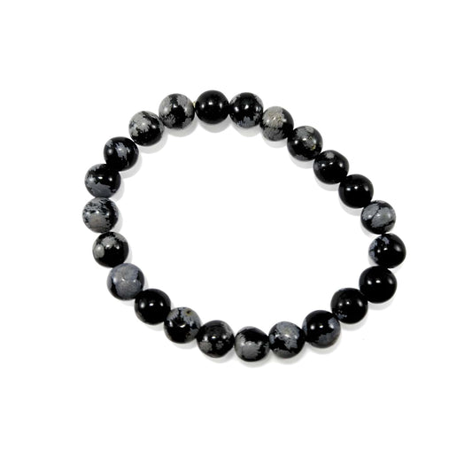 Bracelet Obsidienne Neige 10mm