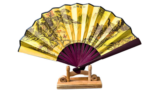 Éventail en bambou - Paysages de Jiangnan
