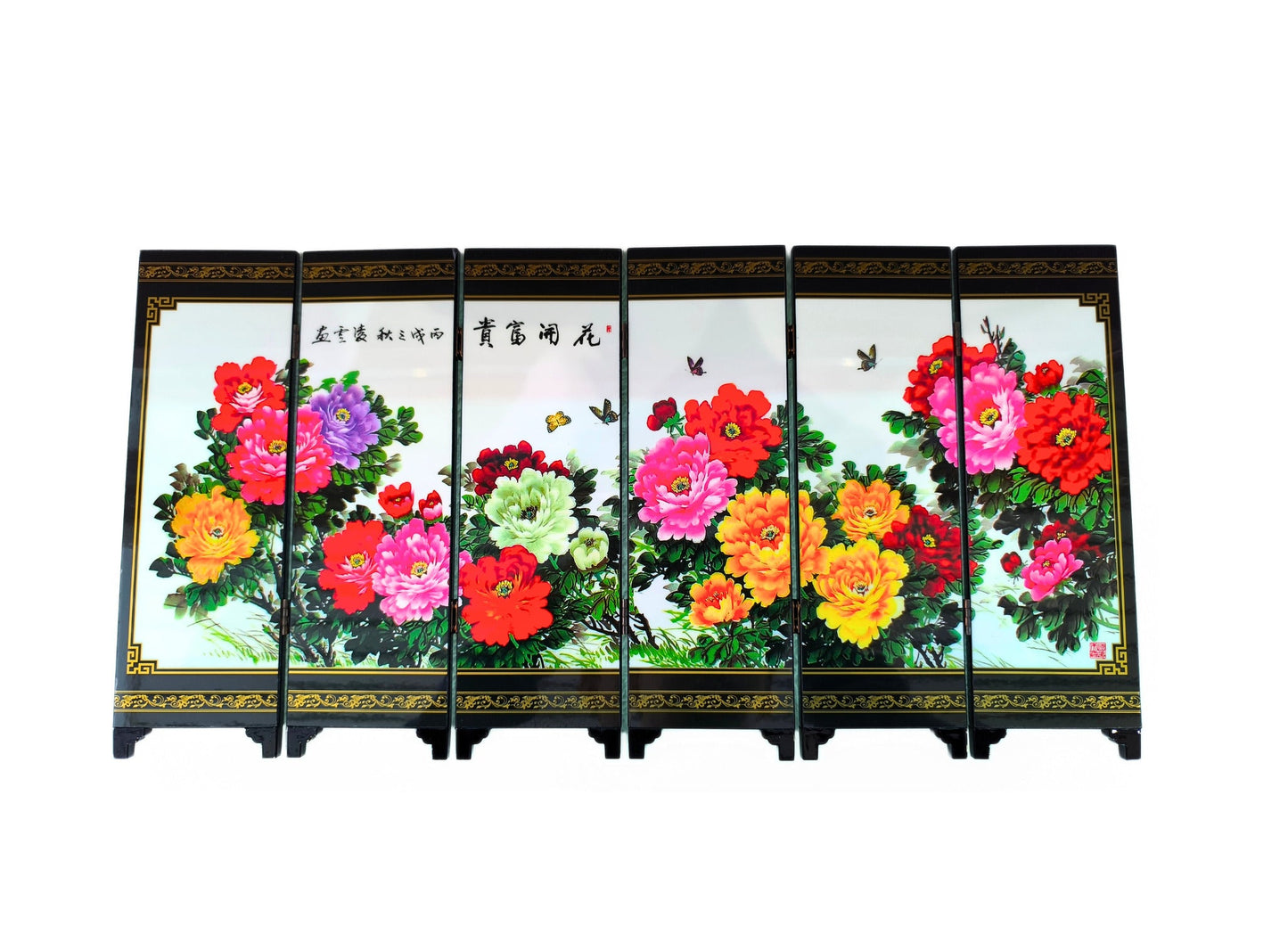 Mini paravent pivoines