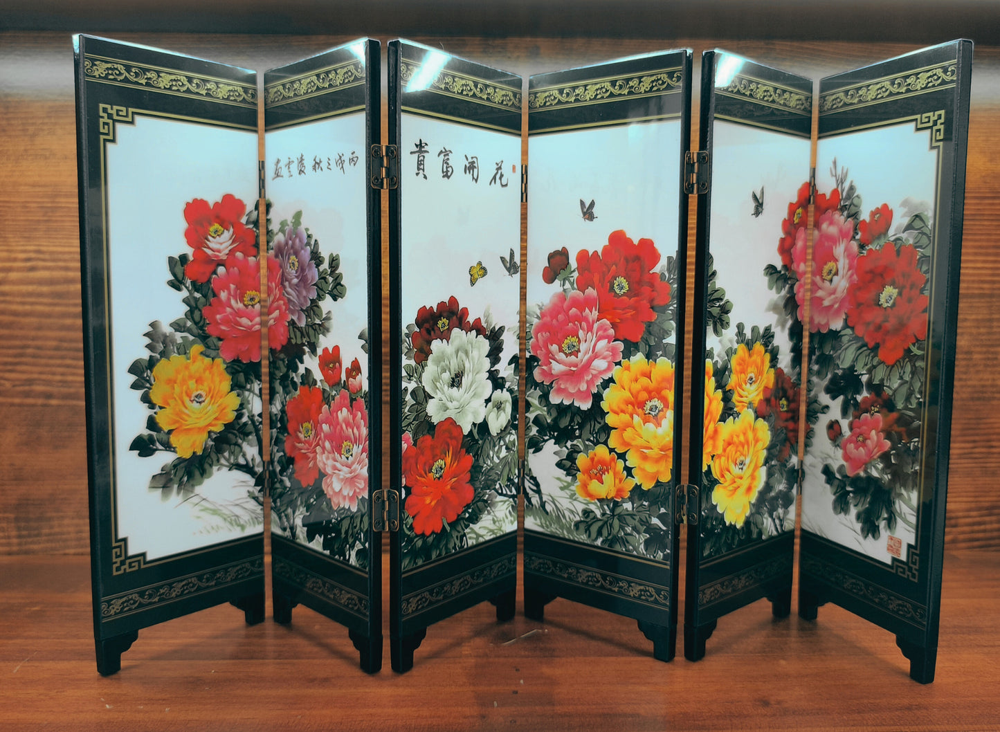 Mini paravent pivoines