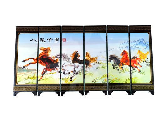 Mini paravent chevaux aux galops