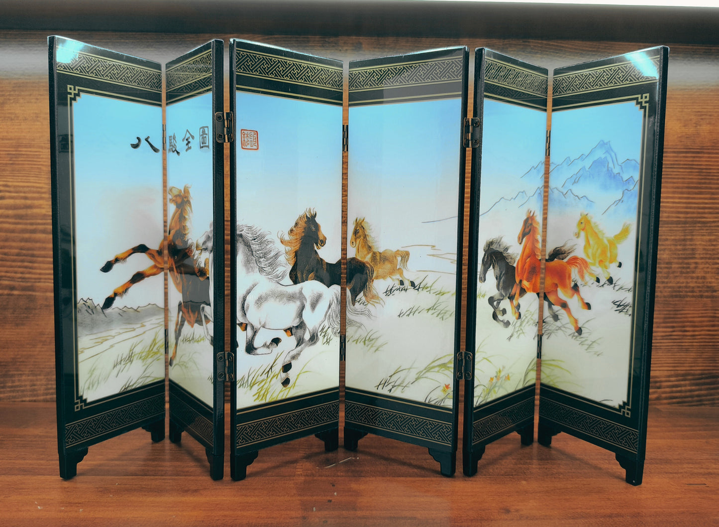 Mini paravent chevaux aux galops