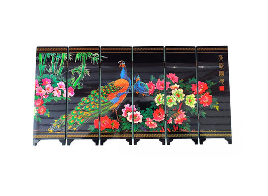 Mini paravent paons majestueux
