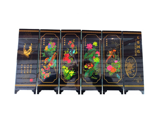 Mini paravent paons majestueux