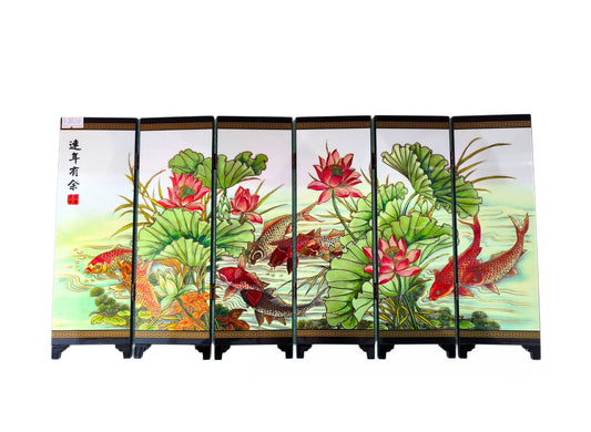 Mini paravent carpes rouges