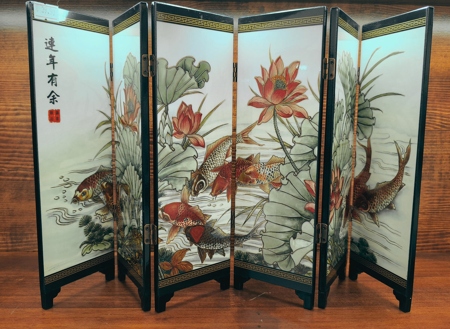 Mini paravent carpes rouges